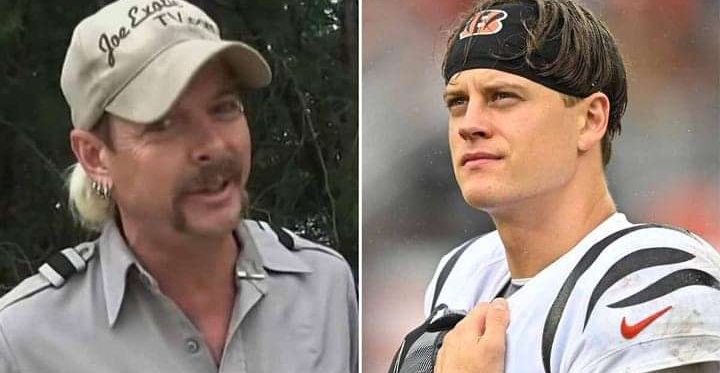 Joe Burrow, the best-paid player in the NFL, is pleaded with by “Tiger King” Joe Exotic to help him avoid jail time.