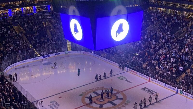 Bruins honor Lewiston shooting victims before game.