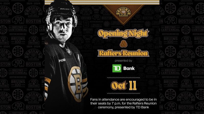 Bruins Announce Special Initiatives for “Rafters Reunion,” Presented by TD Bank | Boston Bruins’ Centennial Opening Night.