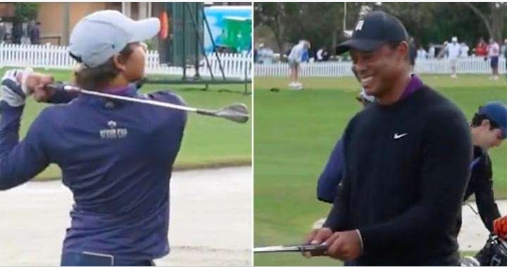 Tiger Woods provides classic reaction to son Charlie’s ‘f nasty’ shot