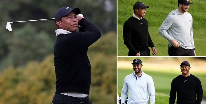 Tiger Woods eagles the first hole as he tees it up with NFL quarterback Josh Allen and MLB outfielder Aaron Hicks in the Pro-Am ahead of return to action at the Genesis Invitational