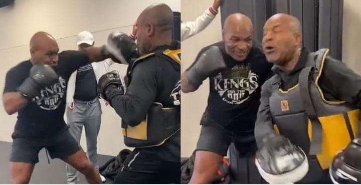 Mike Tyson shows off ferocious power in first workout video with fans worried for Jake Paul