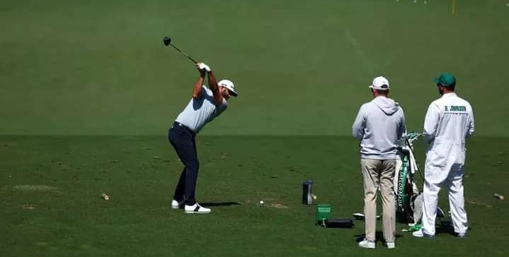 Masters champion Dustin Johnson’s driving range routine and practice session at Augusta