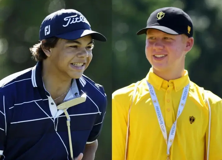 Charlie Woods and Jacob Immelman recreate their father’s duel 16 years ago as Tiger Woods and Trevor Immelman watch